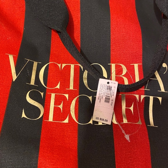 Victoria Secret Large Striped Tote - Picture 2 of 4